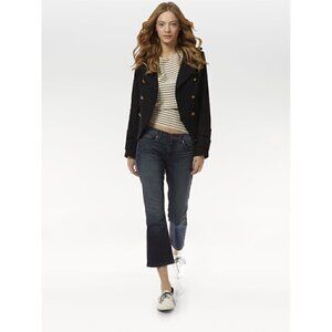 J.Brand Mid-Rise Dark Wash Cropped Flare Blue 29